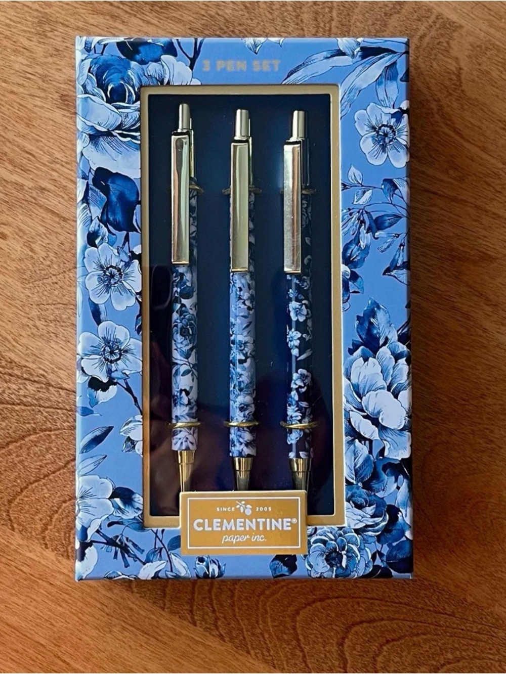NEW Clementine Blue Floral Pen Set #920031